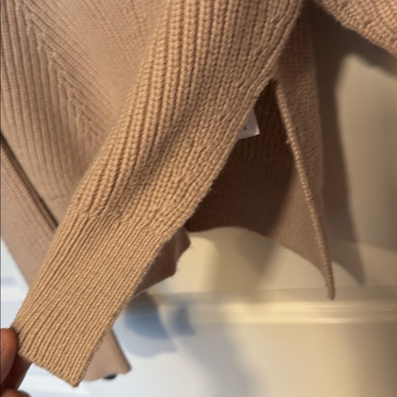 Allsaints Sylvie Wool Cashmere Knit Crewneck Side Slit Sweater Nude Pink - Picture 5 of 11